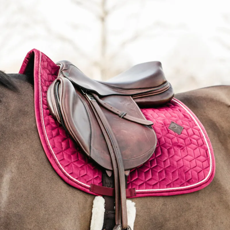 Kentucky Dressage Velvet Saddle Pad Fushia-1