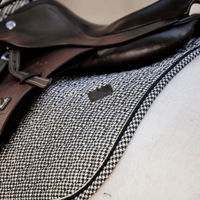 Kentucky Jumping Pied-de-Poule Saddle Pad Black-2