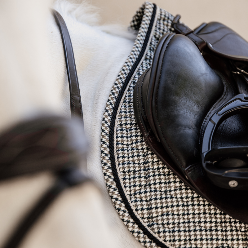 Kentucky Jumping Pied-de-Poule Saddle Pad Brown-1