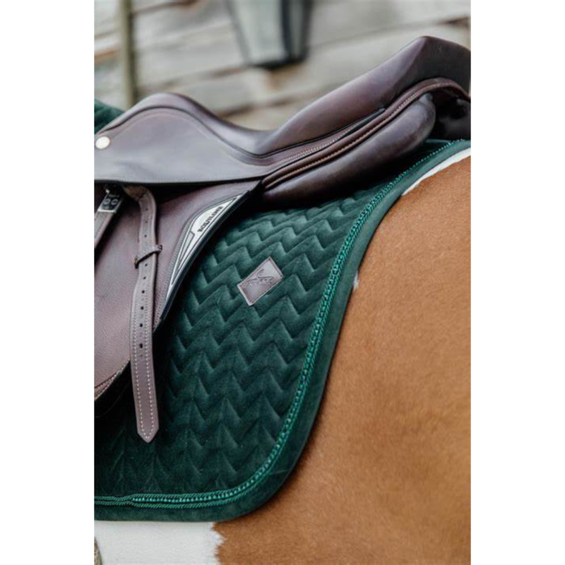 Kentucky Jumping Saddle Pad Velvet Pearls Pine Green-2
