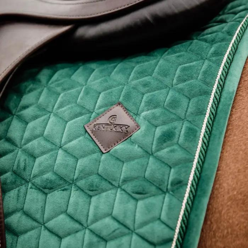 Kentucky Jumping Velvet Saddle Pad Dark Green-2