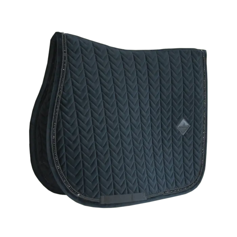 Kentucky Jumping Velvet Saddle Pad Pearls Black-1