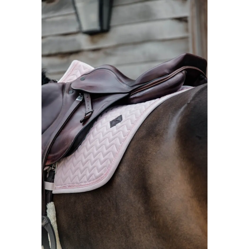 Kentucky Jumping Velvet Saddle Pad Pearls Soft Rose-2