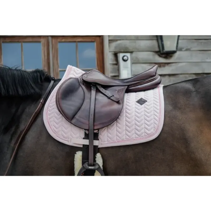 Kentucky Jumping Velvet Saddle Pad Pearls Soft Rose