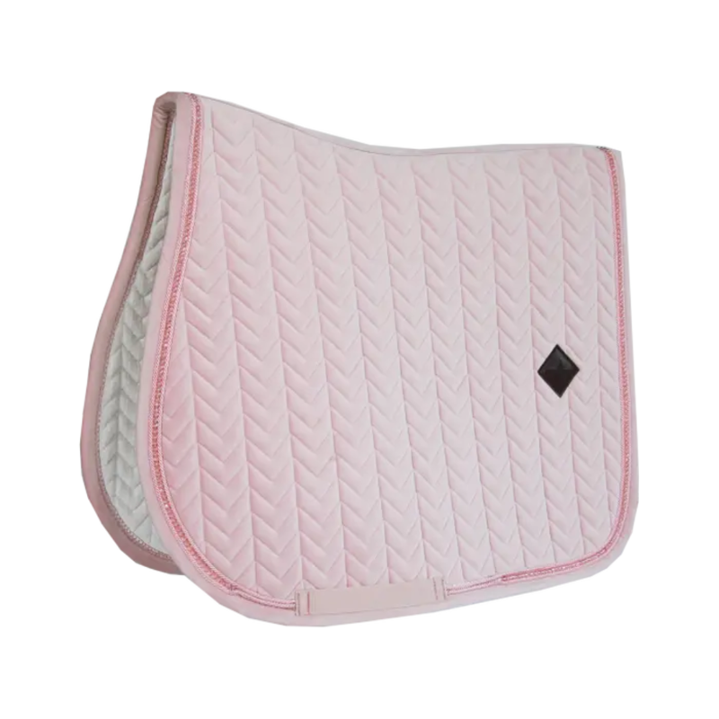 Kentucky Jumping Velvet Saddle Pad Pearls Soft Rose-1