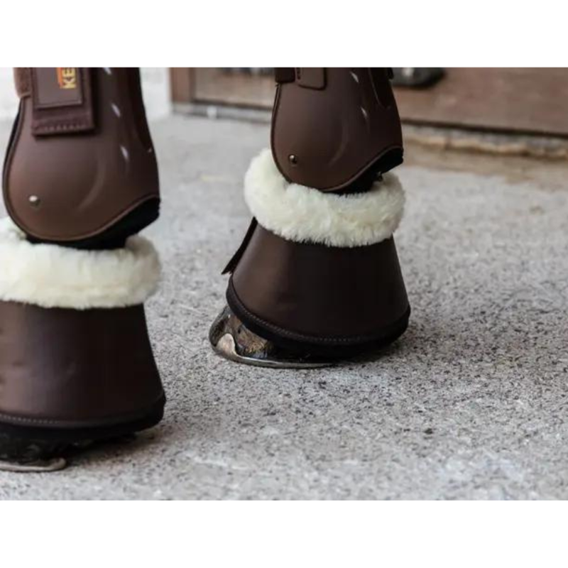 Kentucky Sheepskin Leather Overreach Boots Brown Natural Sheepskin-2