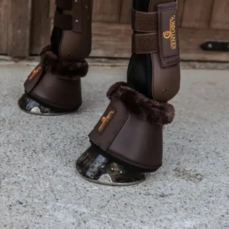 Kentucky Sheepskin Leather Overreach Boots Brown Brown