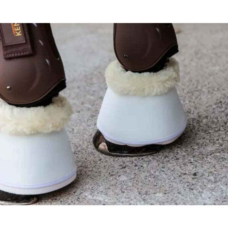 Kentucky Sheepskin Leather Overreach Boots White White-2