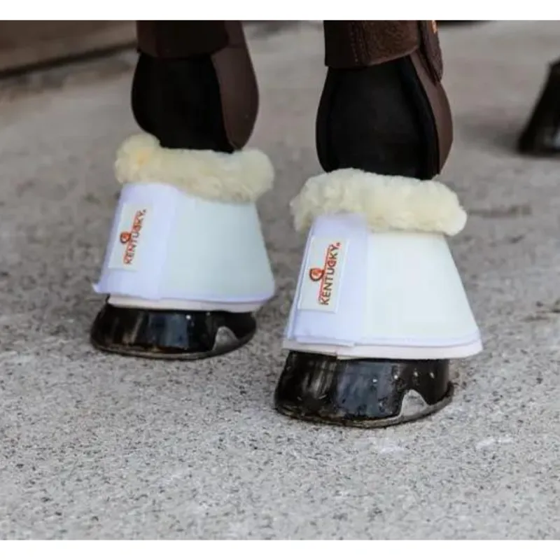 Kentucky Sheepskin Leather Overreach Boots White White