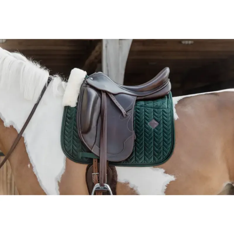 Kentucky Skin Friendly Saddle Pad Velvet Dressage Pine Green