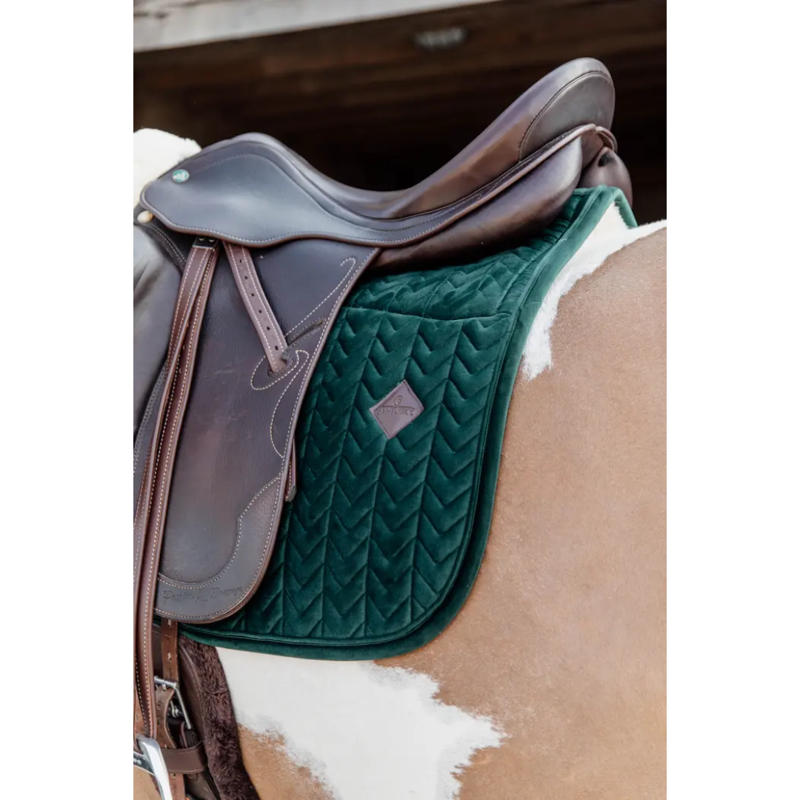 Kentucky Skin Friendly Saddle Pad Velvet Dressage Pine Green-2