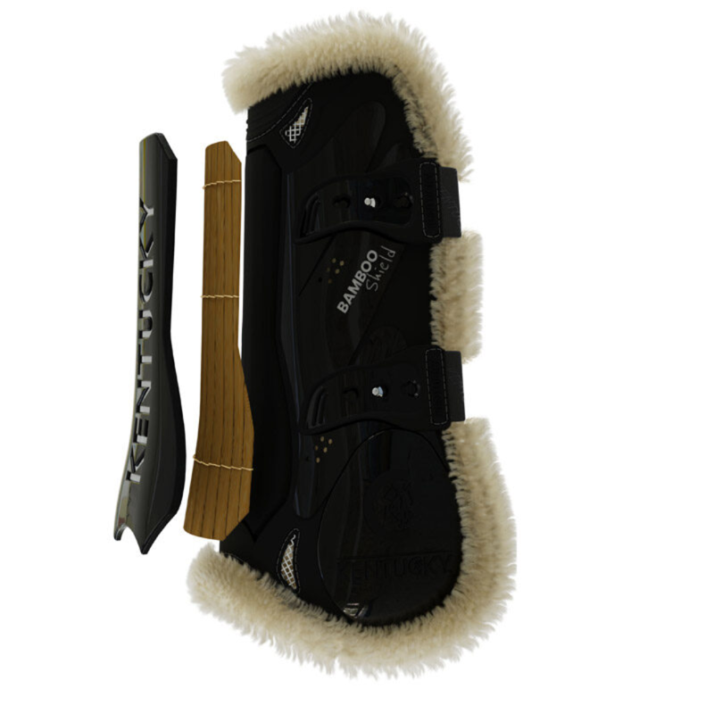Kentucky Vegan Sheepskin Tendon Boots Bamboo Shield Elastic Black-2