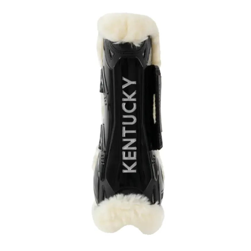 Kentucky Vegan Sheepskin Tendon Boots Velcro Black-3