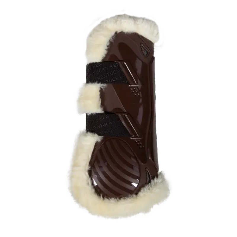 Kentucky Vegan Sheepskin Tendon Boots Velcro Brown-2