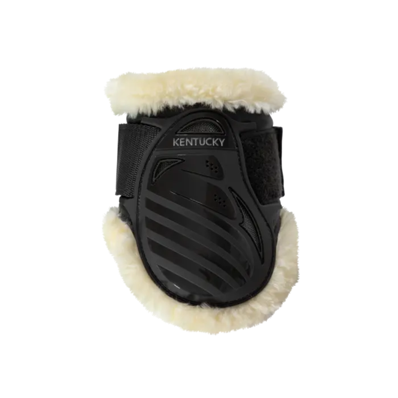 Kentucky Vegan Sheepskin Young Horse Fetlock Boots Black-1