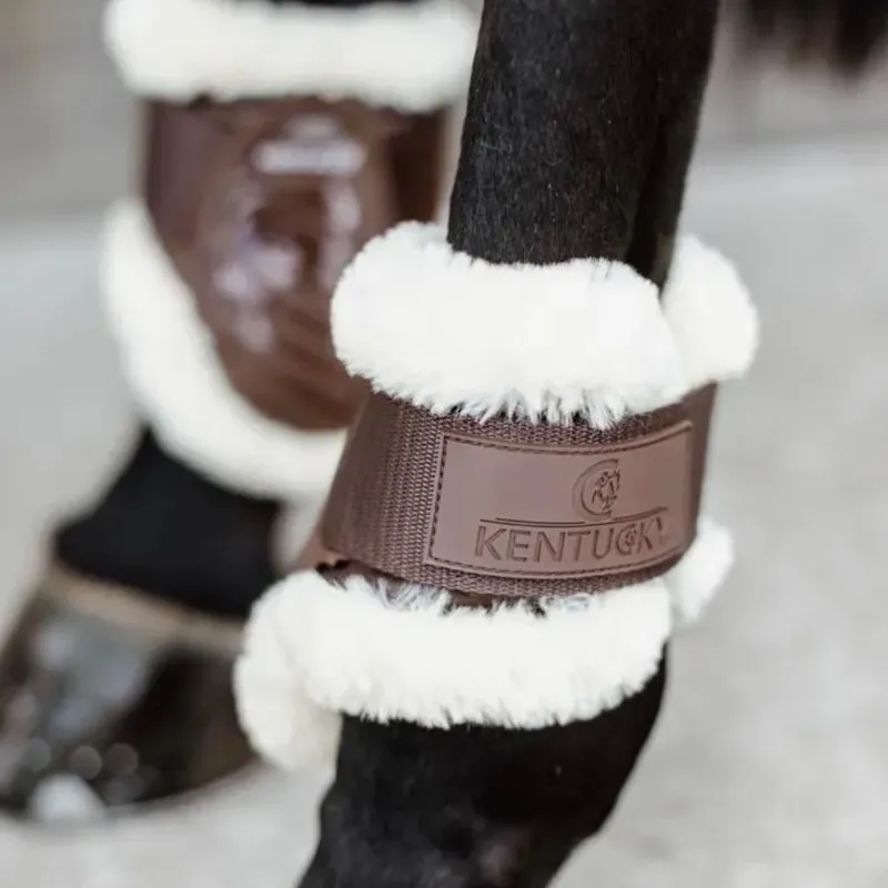 Kentucky Vegan Sheepskin Young Horse Fetlock Boots Brown-4