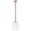 Red Gorilla 4 Prong T-Handle Manure Fork Pink