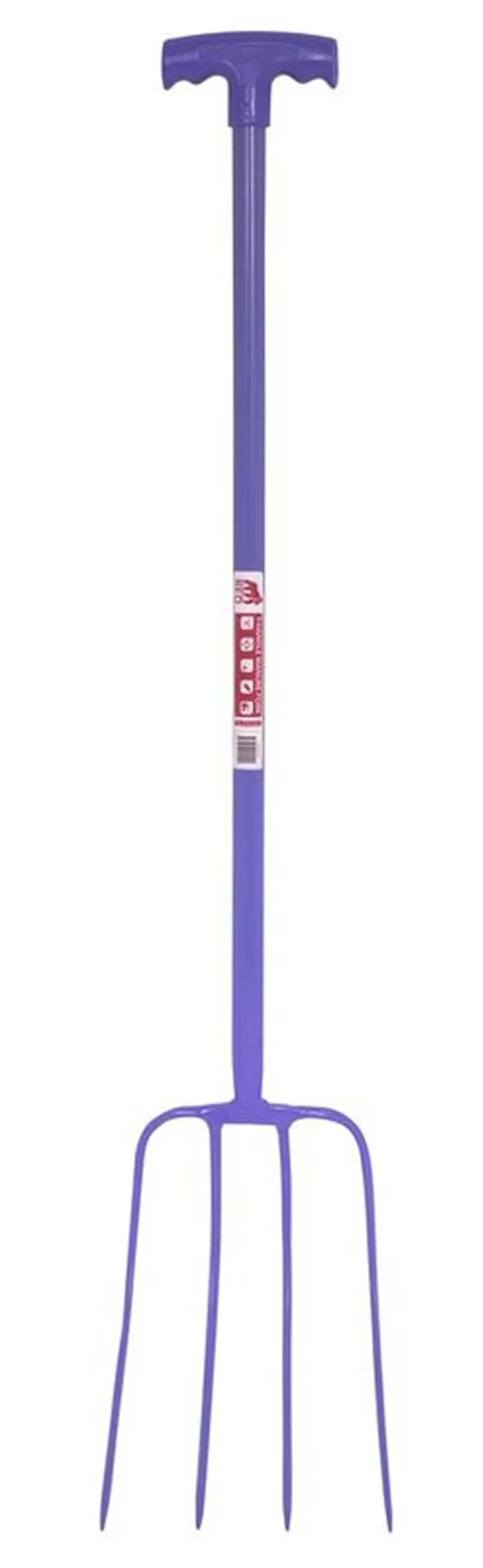 Red Gorilla 4 Prong T-Handle Manure Fork Purple