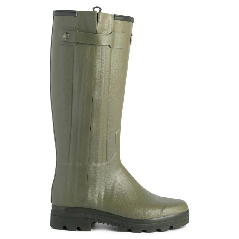 Le Chameau Women's Chasseur Leather Lined Wellington Vert Vierzon-1