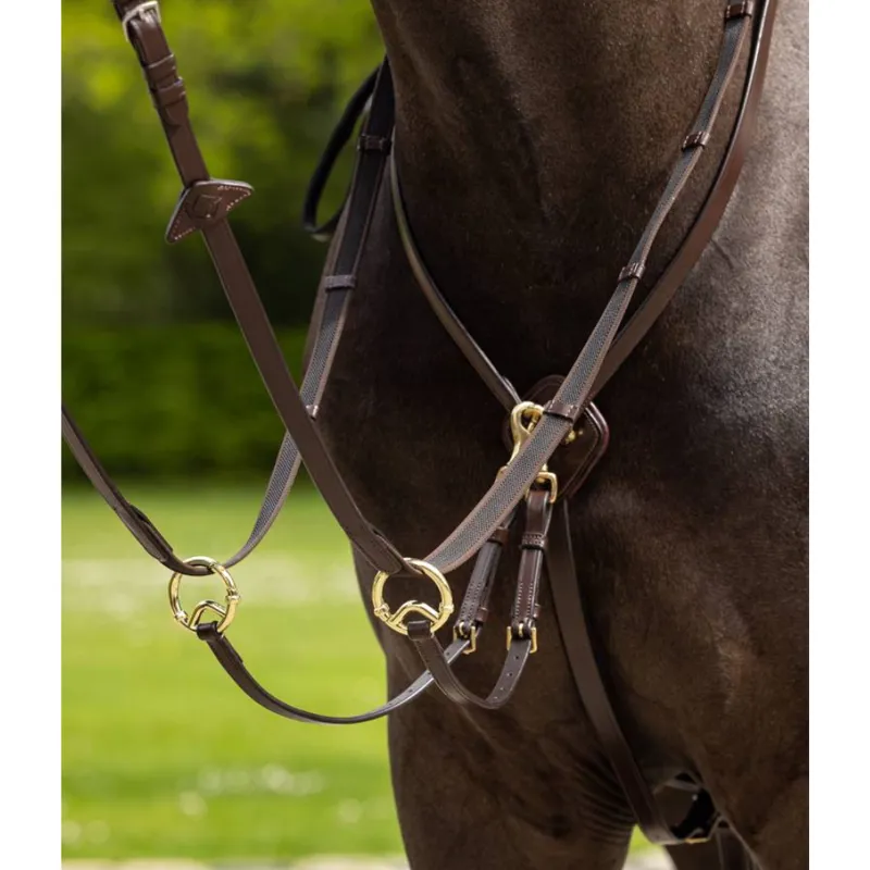 LeMieux Kudos Running Martingale Havana/Brass-1