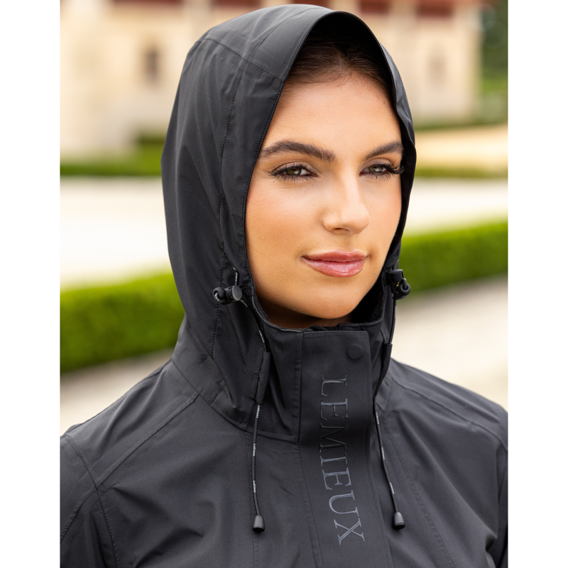 LeMieux Ladies Grace Long Rain Jacket Black-1