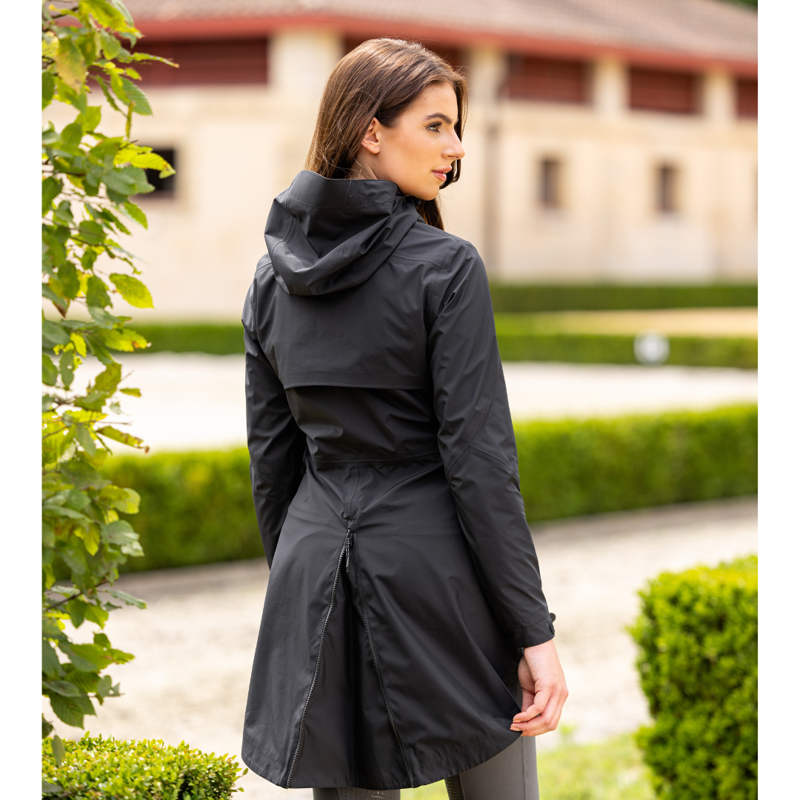 LeMieux Ladies Grace Long Rain Jacket Black-2