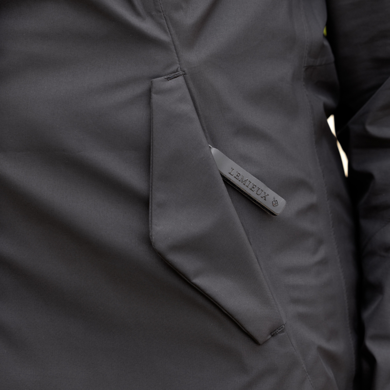 LeMieux Ladies Grace Long Rain Jacket Black-3