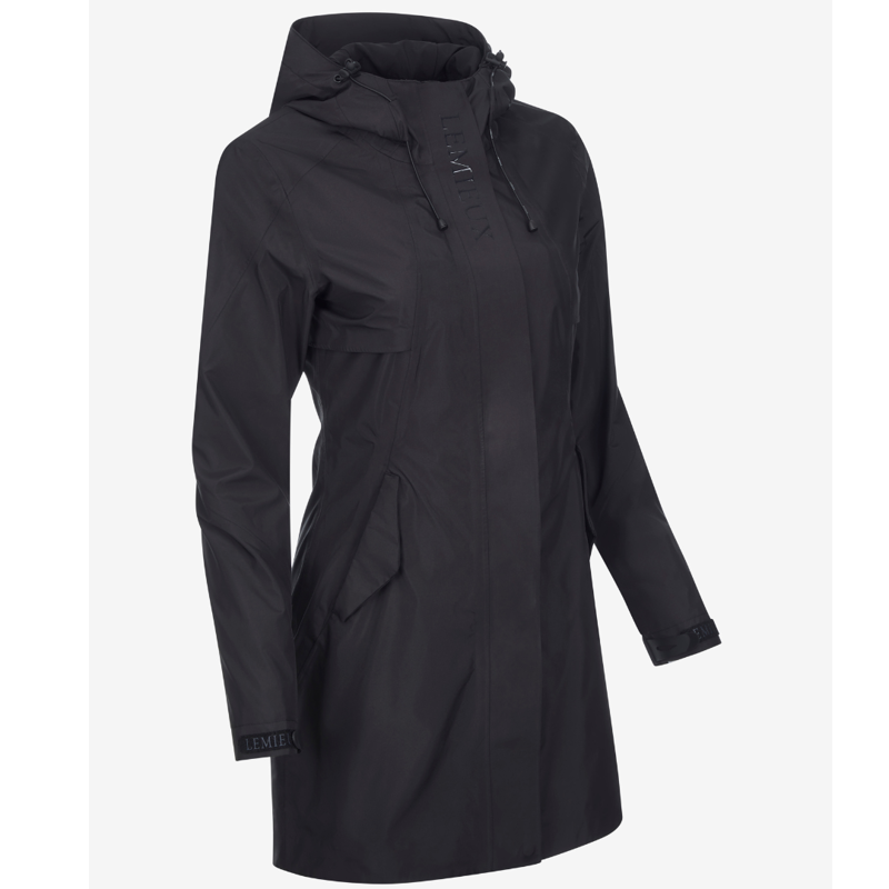 LeMieux Ladies Grace Long Rain Jacket Black-6