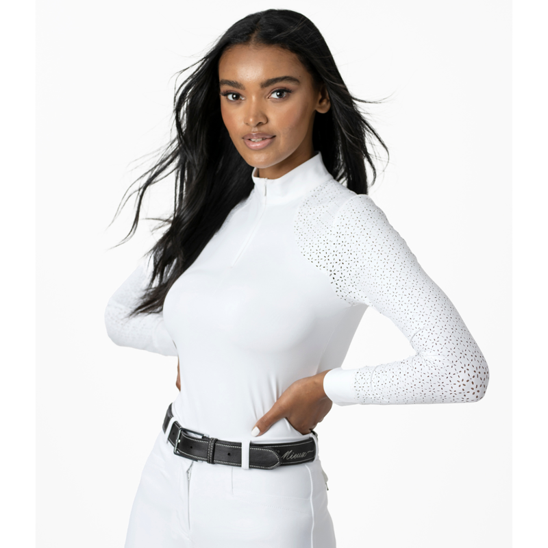 LeMieux Olivia Women's Long Sleeve Show Shirt White-2
