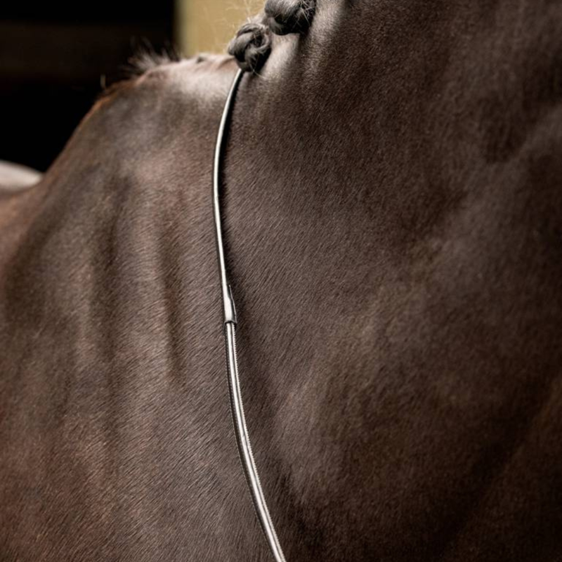 LeMieux Rubber Half lined Reins Black/Silver-1