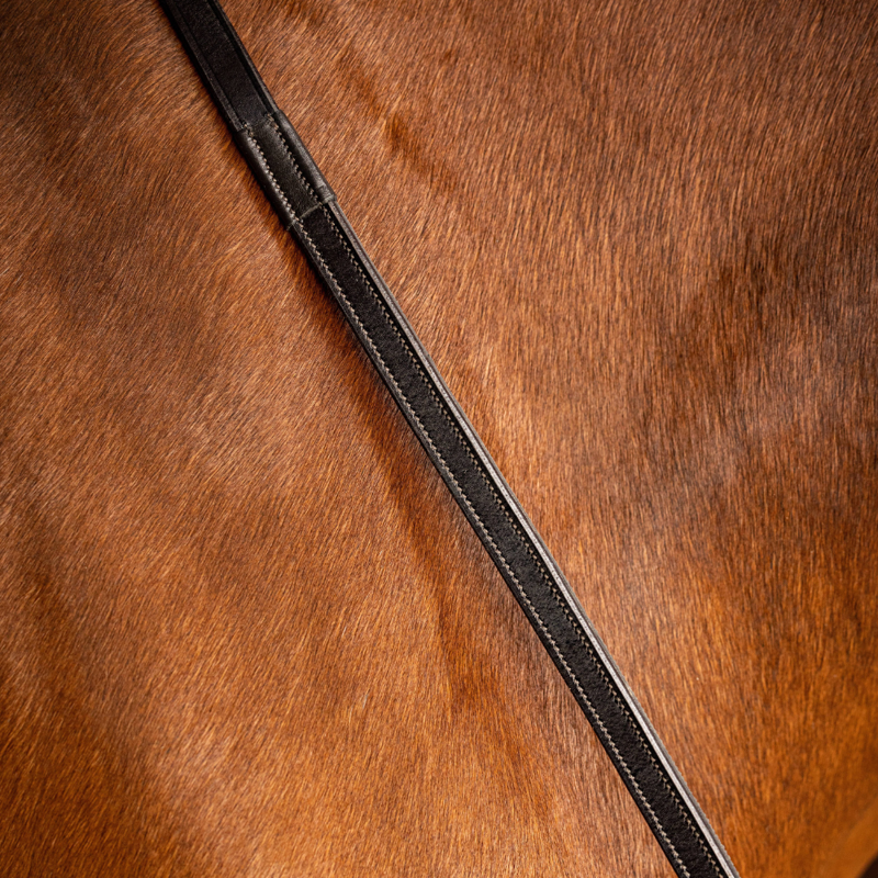 LeMieux Rubber Half lined Reins Brown/Silver-1