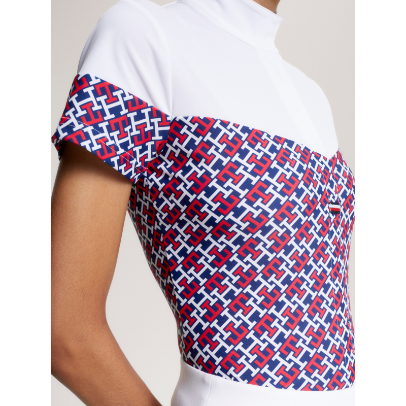 Tommy Equestrian Women's Madison Short Sleeve Show Shirt Monogram Multi Colour-1
