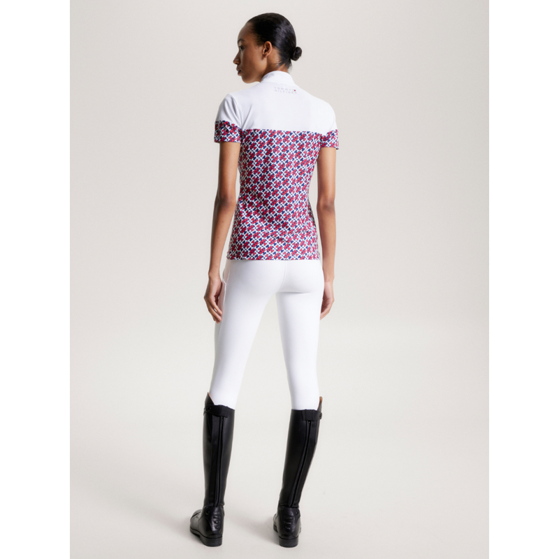 Tommy Equestrian Women's Madison Short Sleeve Show Shirt Monogram Multi Colour-2