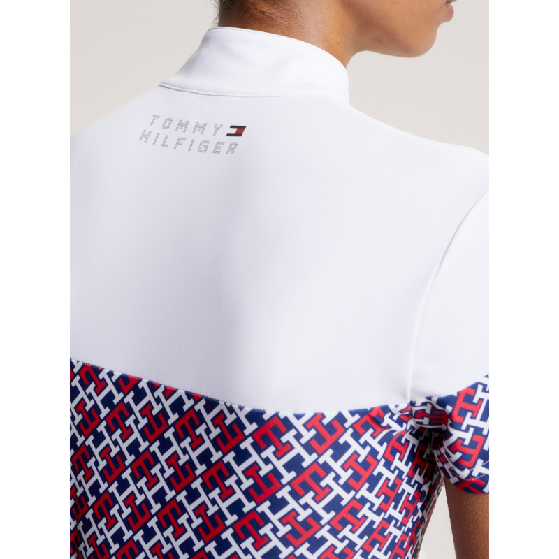 Tommy Equestrian Women's Madison Short Sleeve Show Shirt Monogram Multi Colour-3