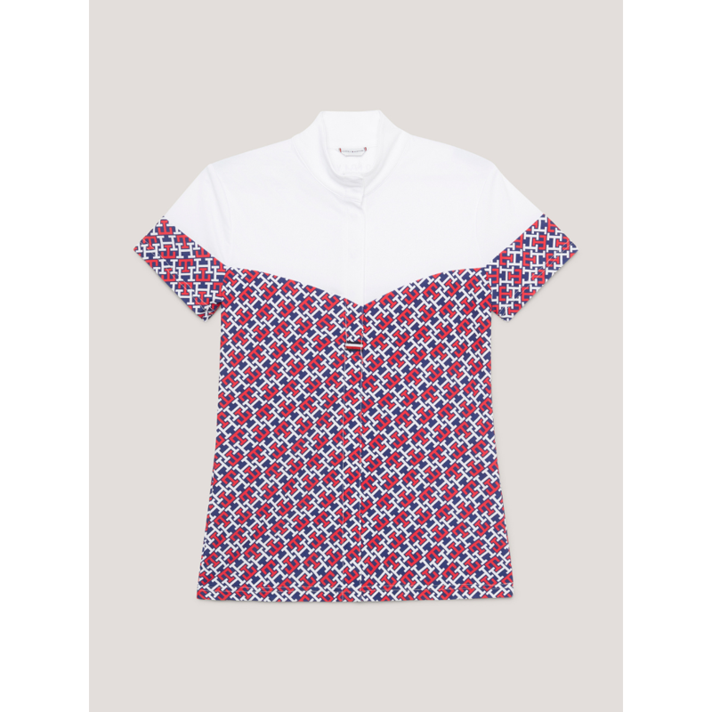 Tommy Equestrian Women's Madison Short Sleeve Show Shirt Monogram Multi Colour-4
