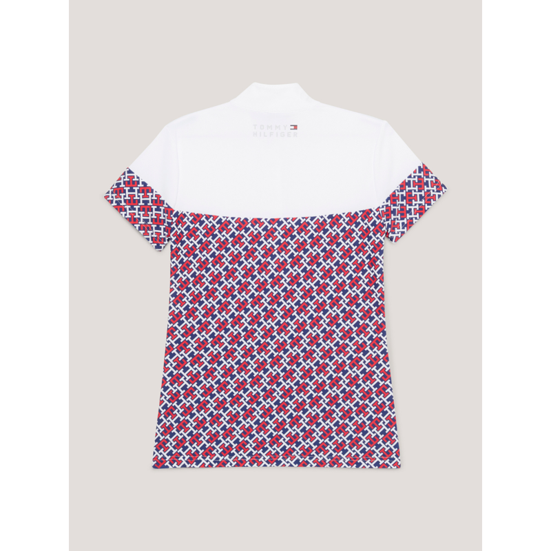 Tommy Equestrian Women's Madison Short Sleeve Show Shirt Monogram Multi Colour-5