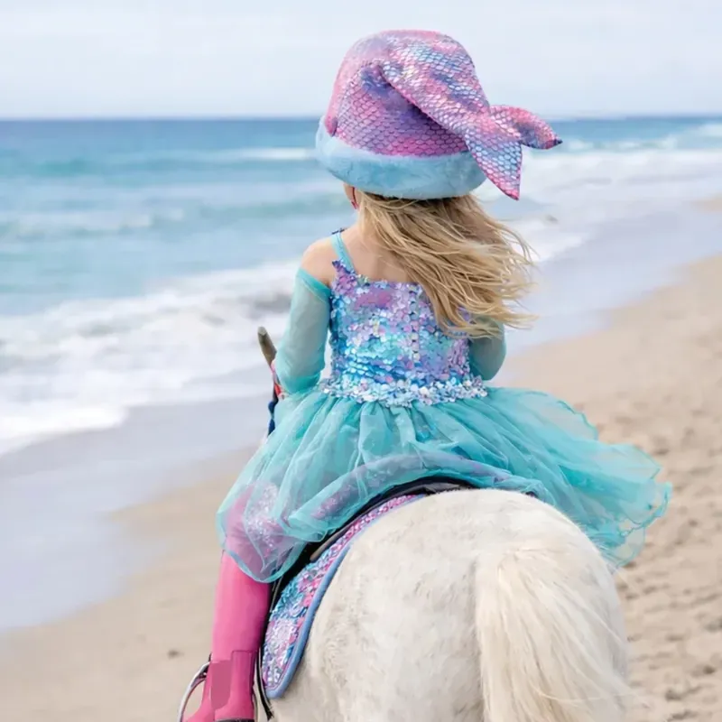 Equetech Childs Madison Mermaid Hat Silk in Pink-2