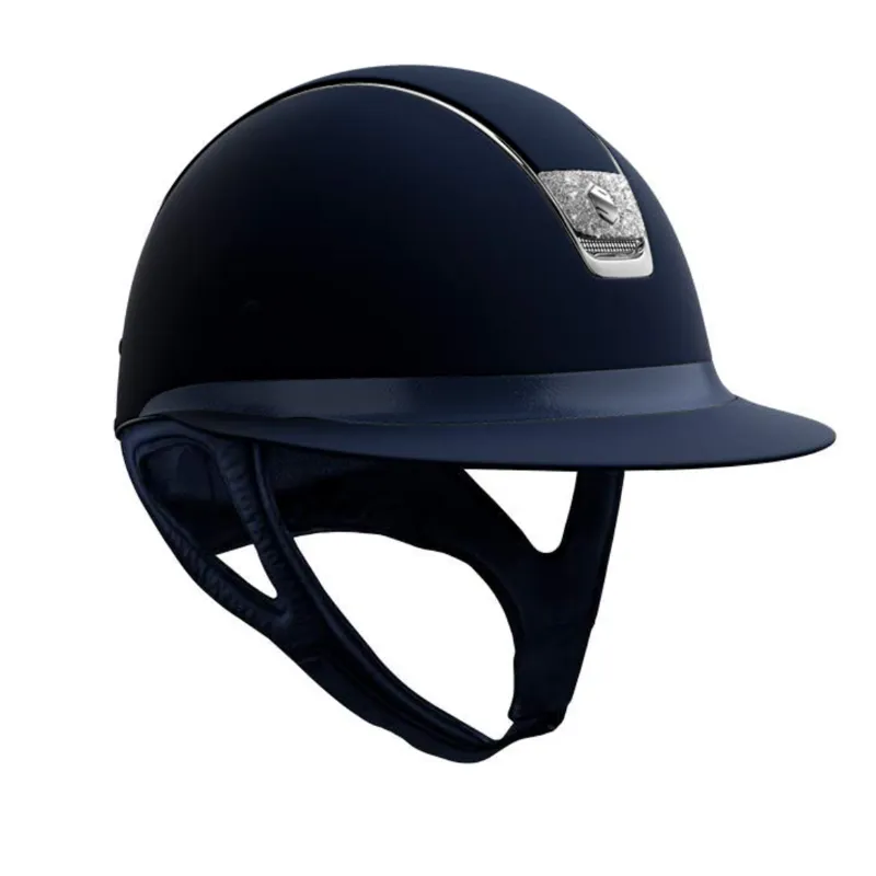 Miss Shield Shadowmatt Riding Hat Shell With Silver Crystal Fabric Blason