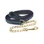 Hy Soft Webbing Lead Rein With Chain in Navy/Green