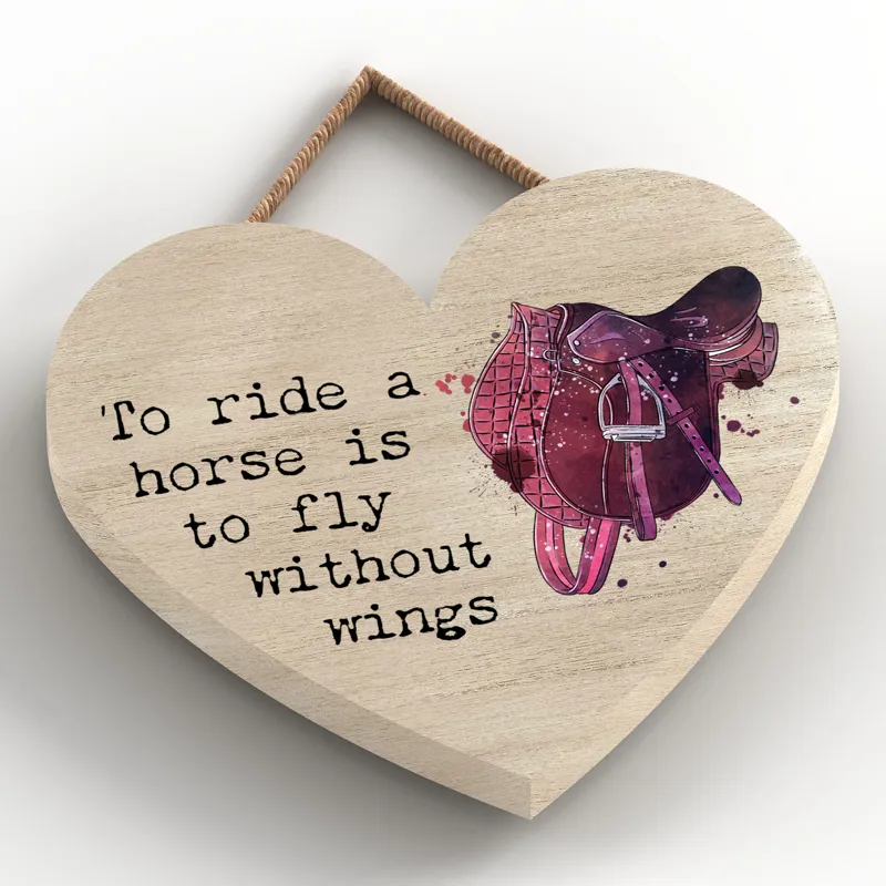 Small Heart Plaque - Ride A Horse