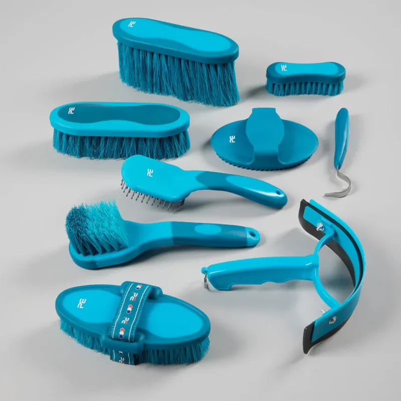 Premier Equine Soft-Touch Grooming Kit Set Med Blue And Peacock