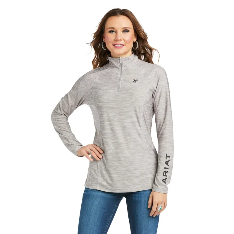 Ariat Women's Laguna 1/4 Zip Long Sleeve Top Heather Grey-1