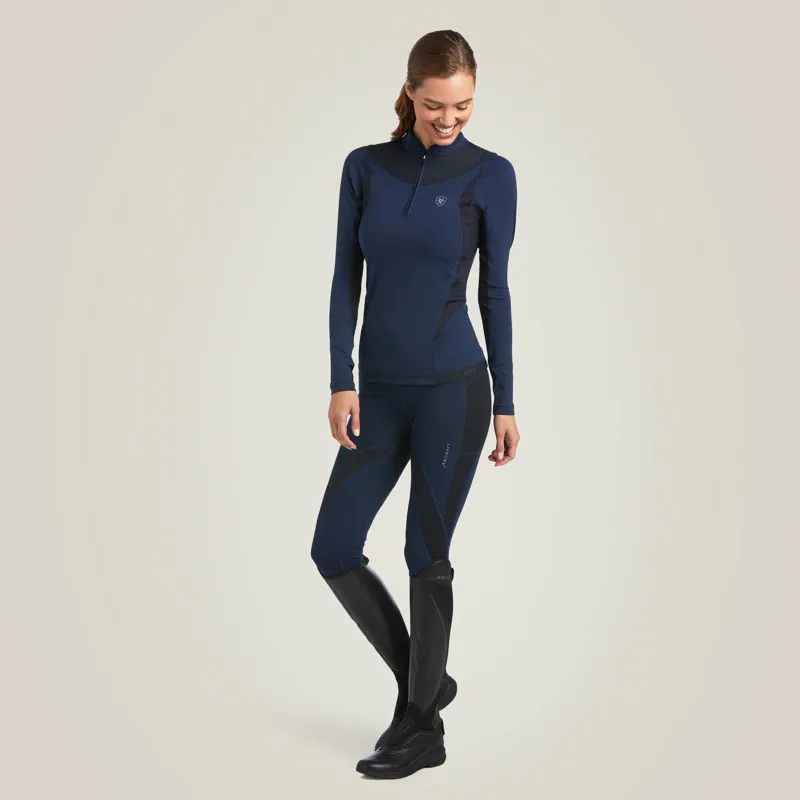 Ariat Women's Ascent 1/4 Zip Long Sleeve Baselayer Navy-4