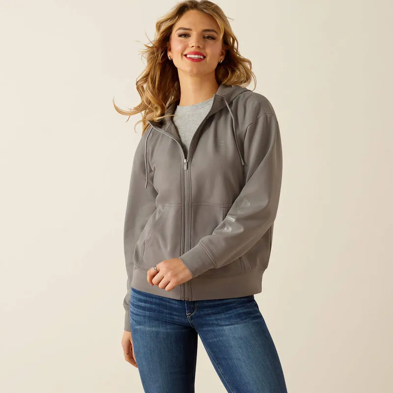 Ariat Womens Breeze Full Zip Hood Smoked Pearl