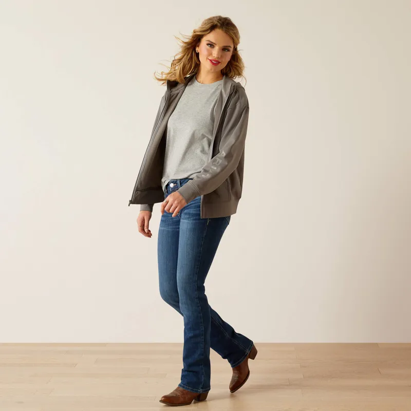 Ariat Womens Breeze Full Zip Hood Smoked Pearl-2