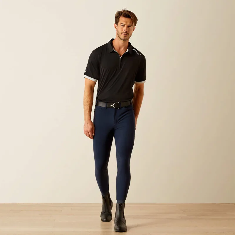 Ariat Mens Bandera 1/4 Zip Short Sleeve Polo Shirt Black-2