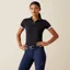 Ariat Womens Bandera 1/4 Zip Short Sleeve Polo Black