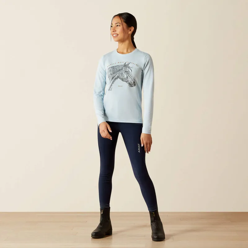 Ariat Youth Happy Long Sleeve T-shirt Skyway-3