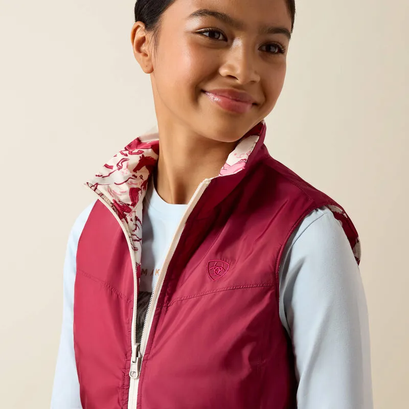 Ariat Youth Bella Reversible Insulated Vest Vanilla Ice Horsin' Around-2