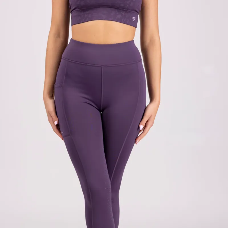 Aubrion Shield Winter Riding Tights Purple-1